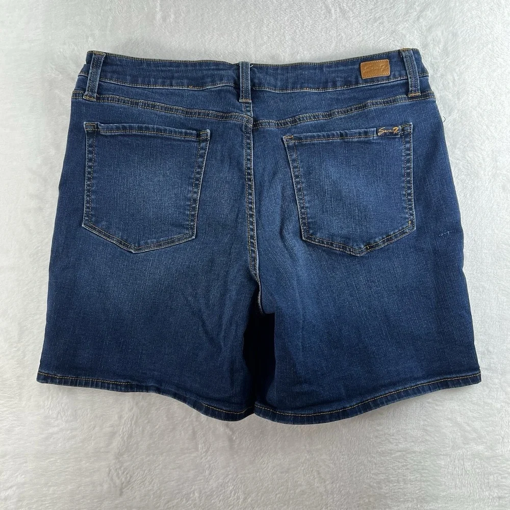 Seven7 Size 16 Weekend Shorts Denim Rolled Cuffed Women's Long Bermuda Stretch